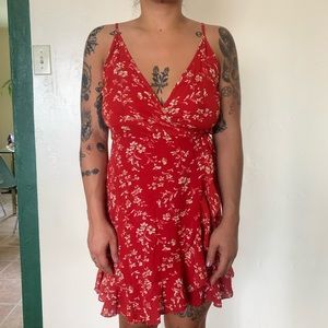 Floral wrap boho sundress M
